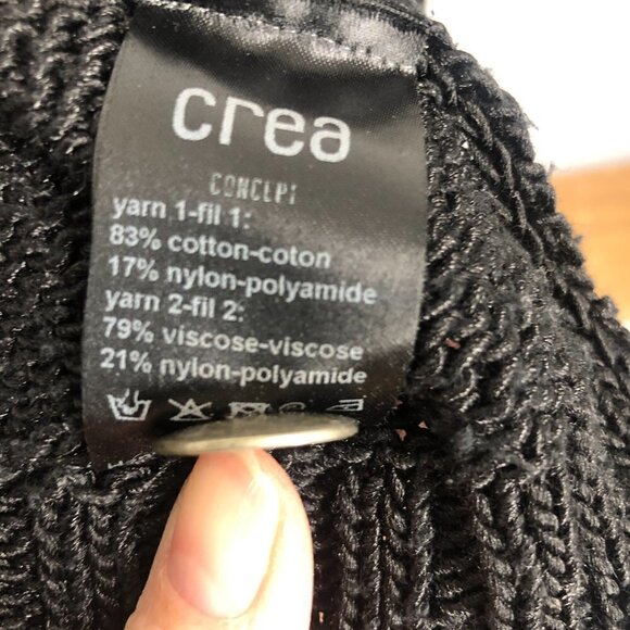 Crea Concept Black Macrame Crochet Knit Cardigan Sz 42 EU‎ - Picture 13 of 14